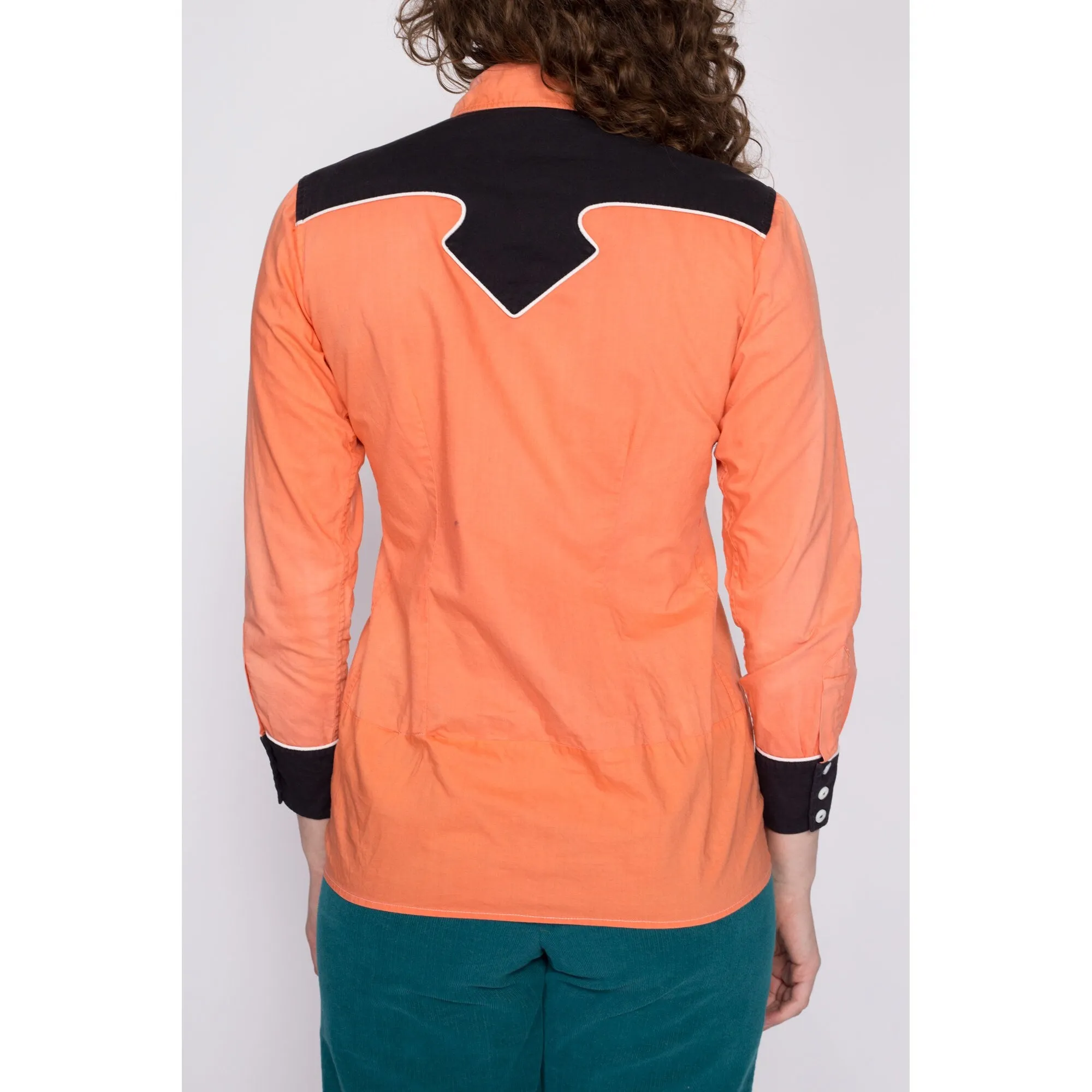 1950s Faded Orange Western Shirt - Unisex XS