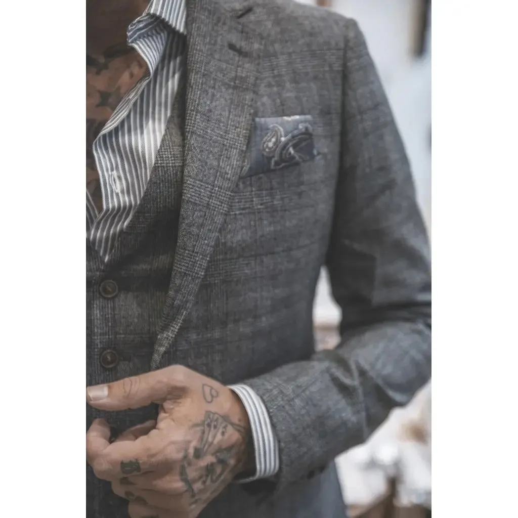 2Blind2C Blue & Grey Stripe Print Long Sleeve Button Up Shirt