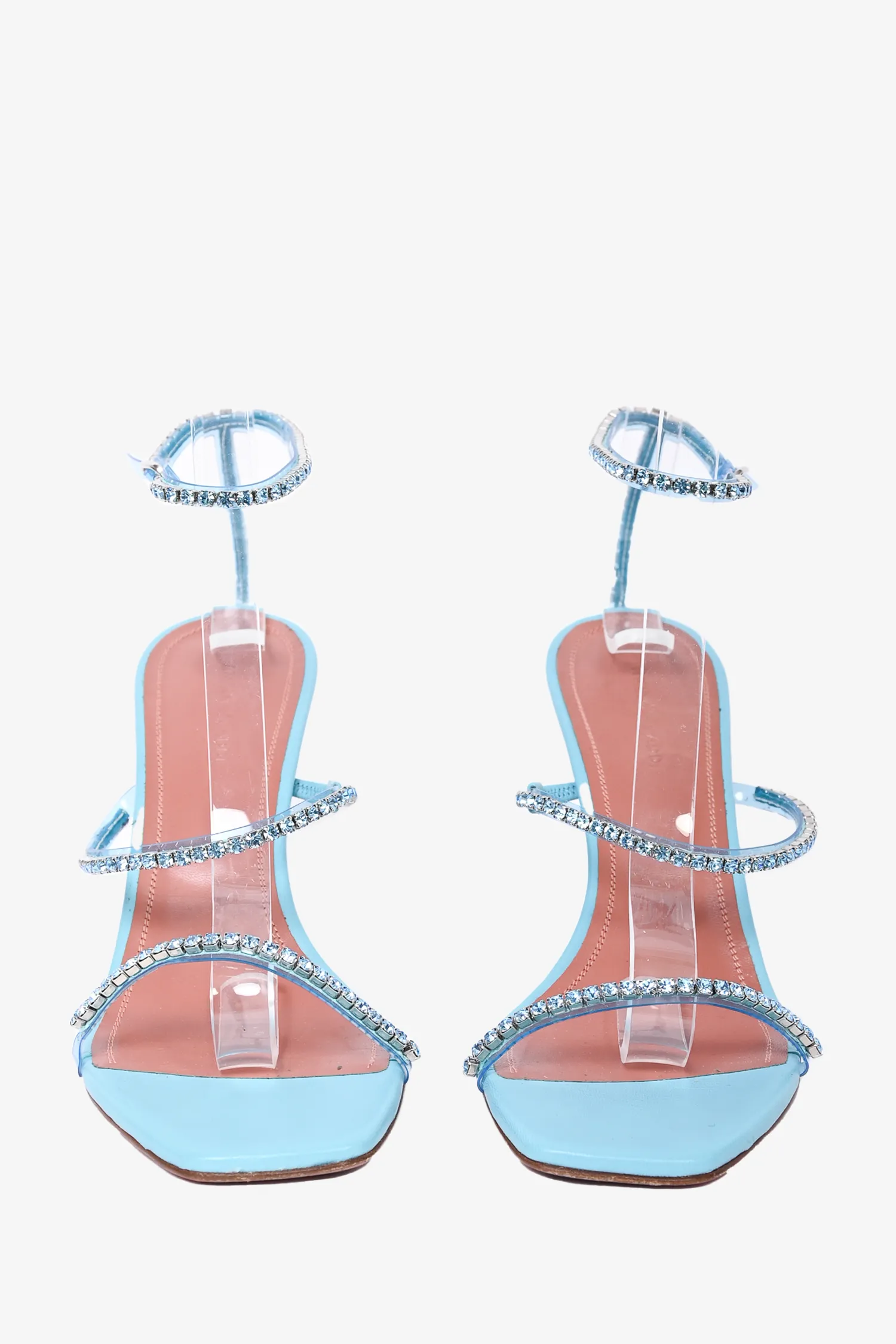 AMINA MUADDI Blue Rhinestone 'Gilda' Heels Size 38