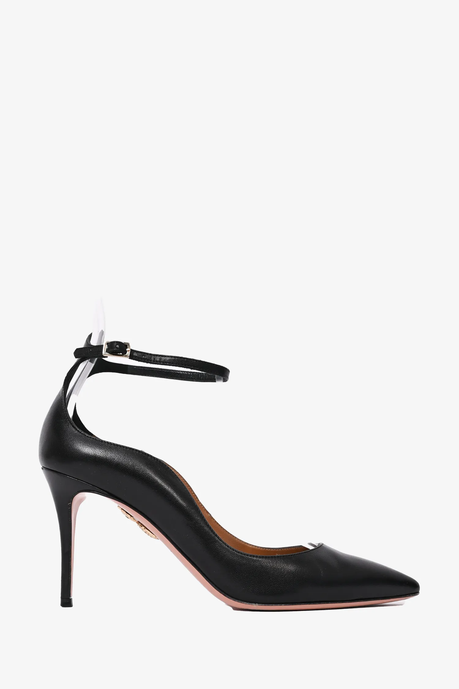 Aquazzura Black Leather Strappy Pumps Size 39