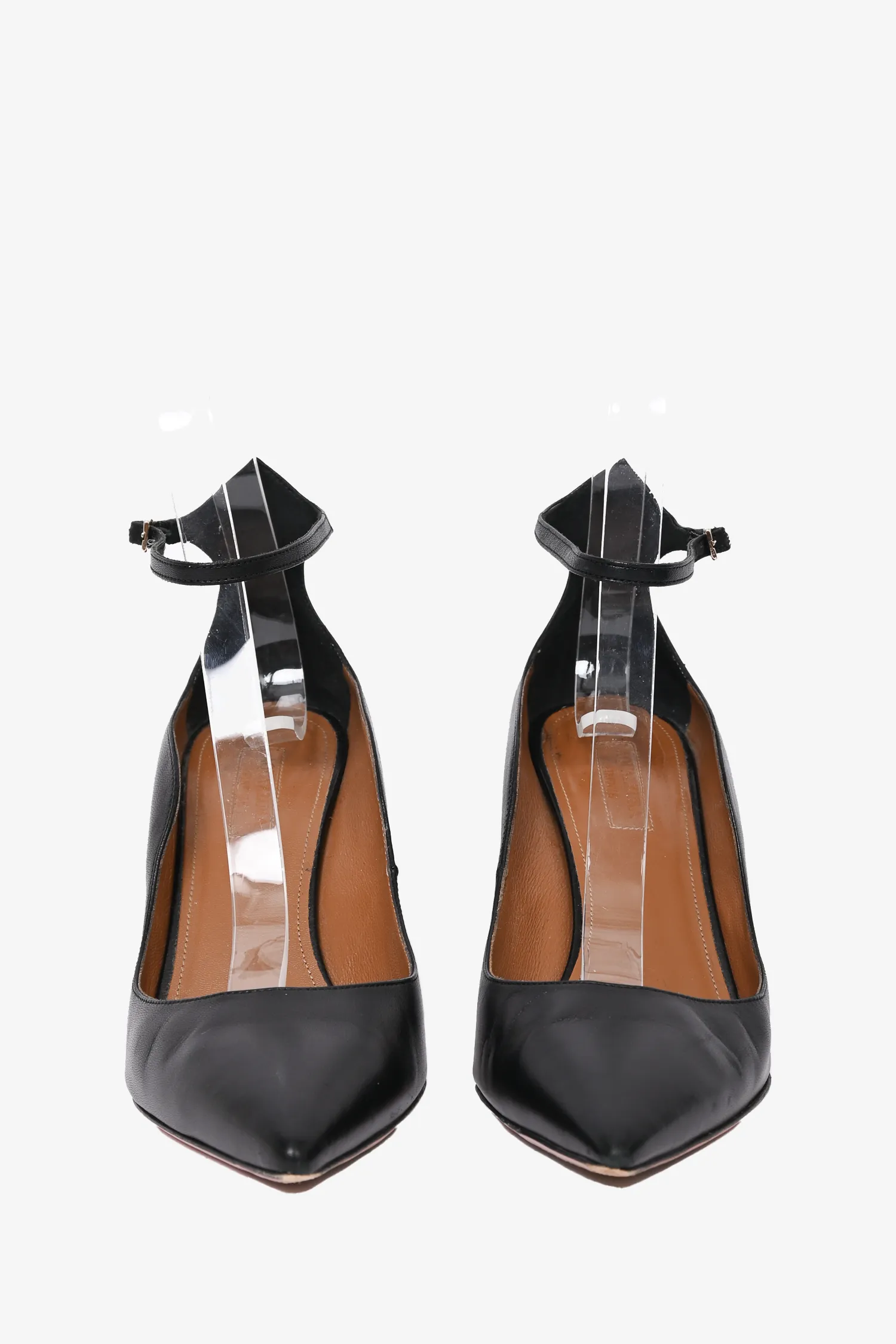 Aquazzura Black Leather Strappy Pumps Size 39