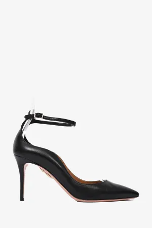 Aquazzura Black Leather Strappy Pumps Size 39