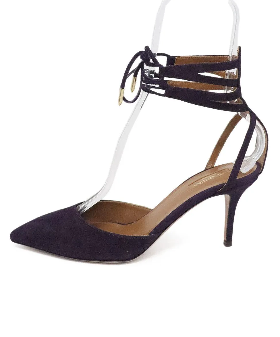 Aquazzura Purple Suede Heels sz 9