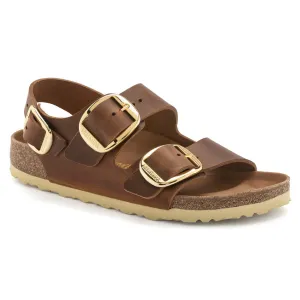 Birkenstocks Milano Big Buckle Narrow - Cognac