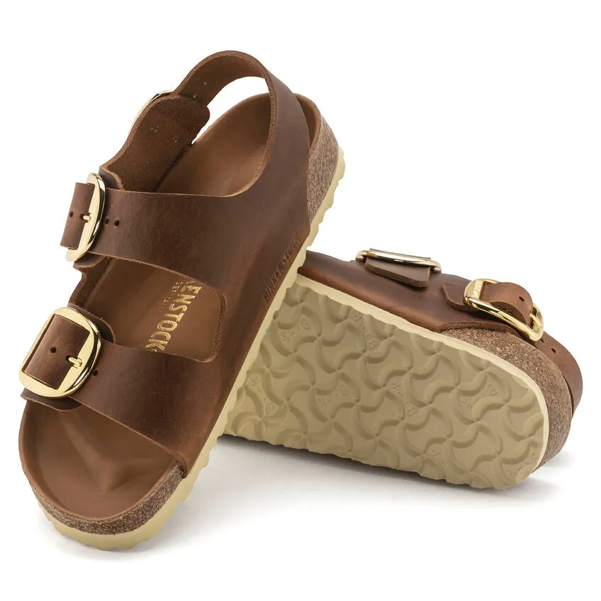 Birkenstocks Milano Big Buckle Narrow - Cognac