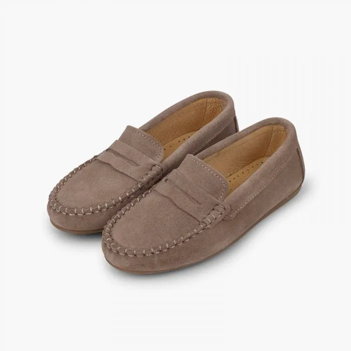 BOYS SUEDE MASK LOAFERS TAUPE
