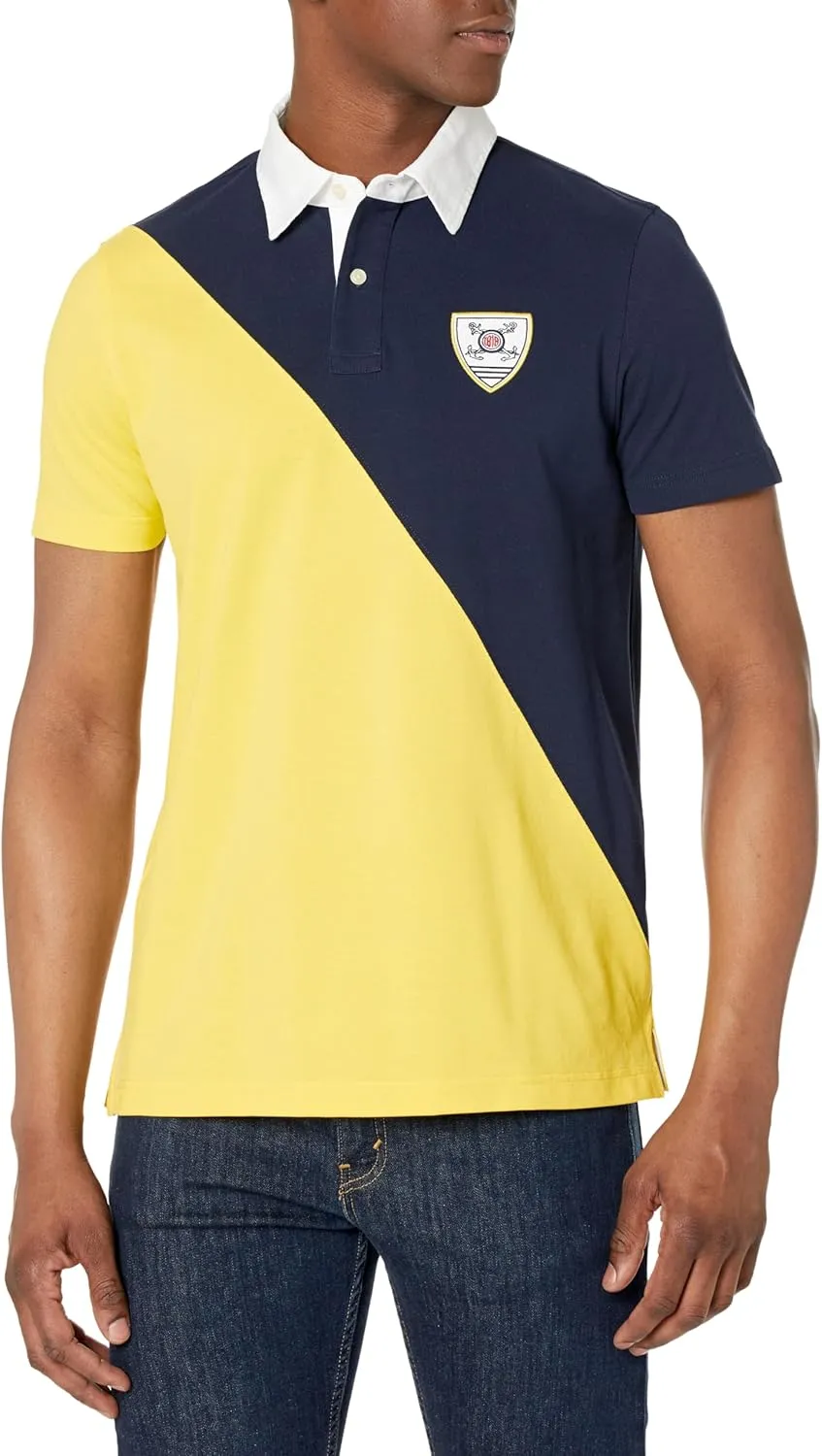 Brooks Brothers Men's Supima Cotton Pique Stretch Short Sleeve Color Block Polo Shirt
