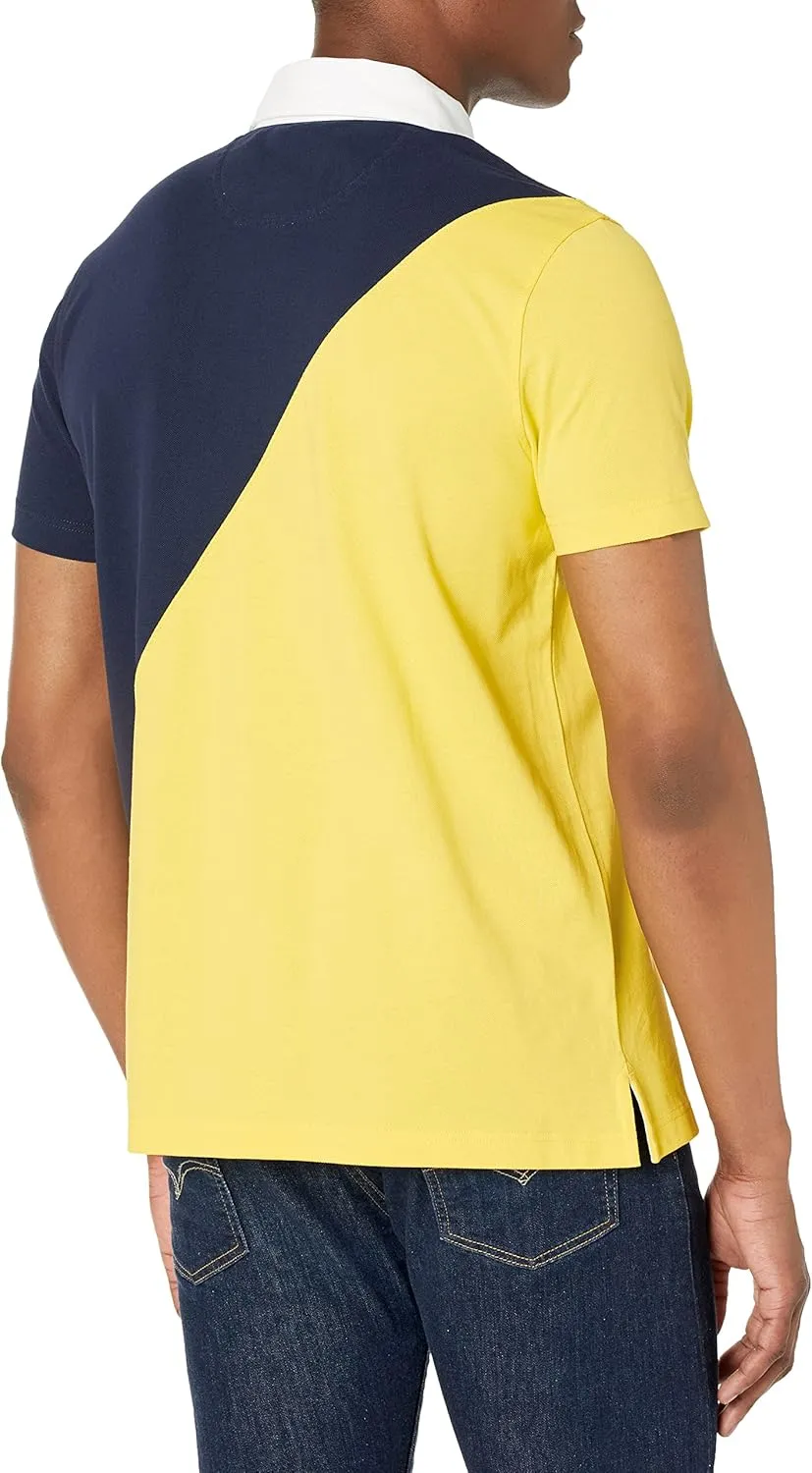 Brooks Brothers Men's Supima Cotton Pique Stretch Short Sleeve Color Block Polo Shirt