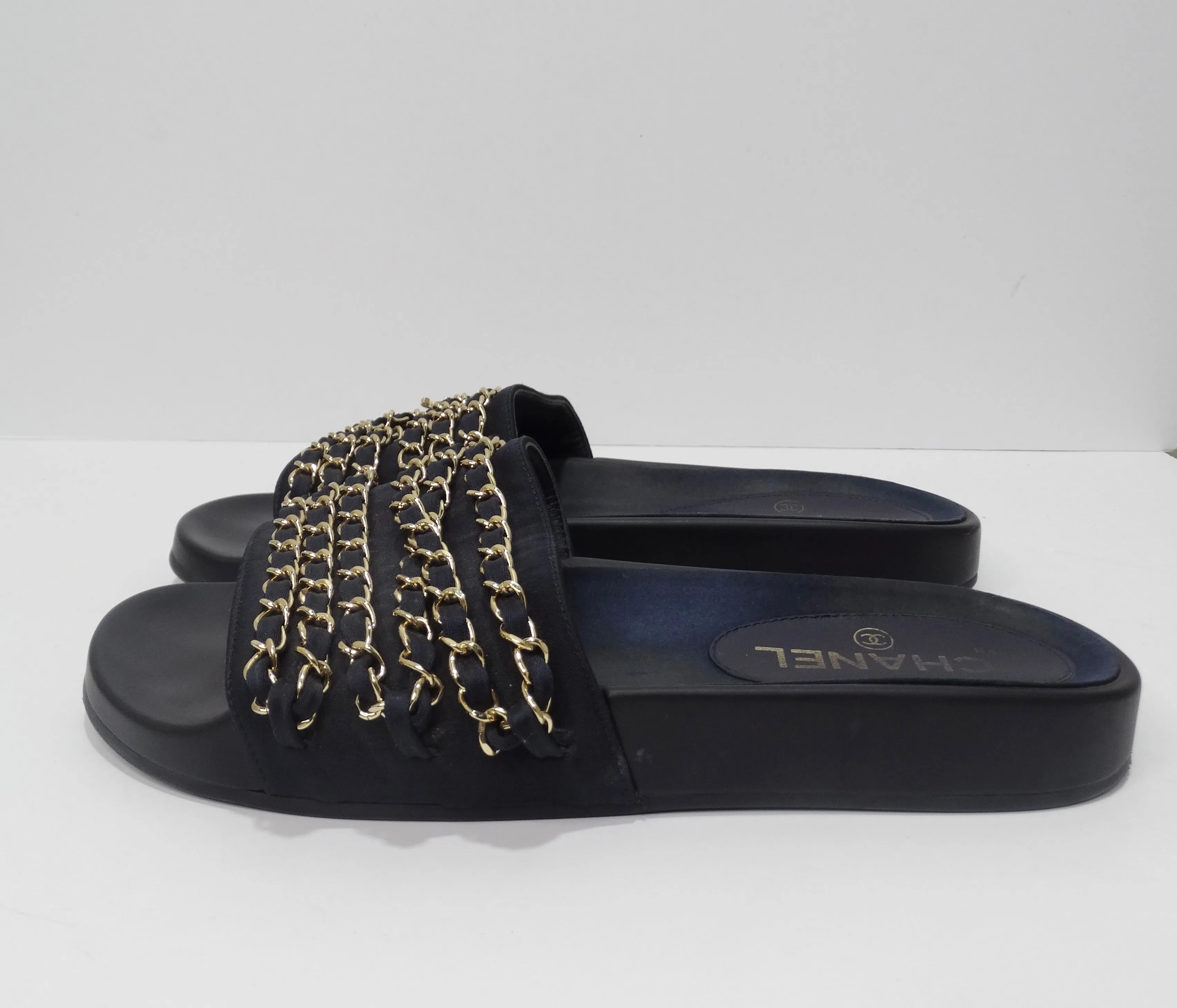 Chanel Chain Link Slides