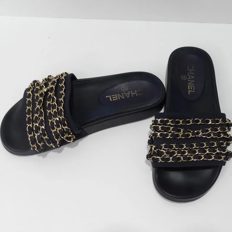 Chanel Chain Link Slides