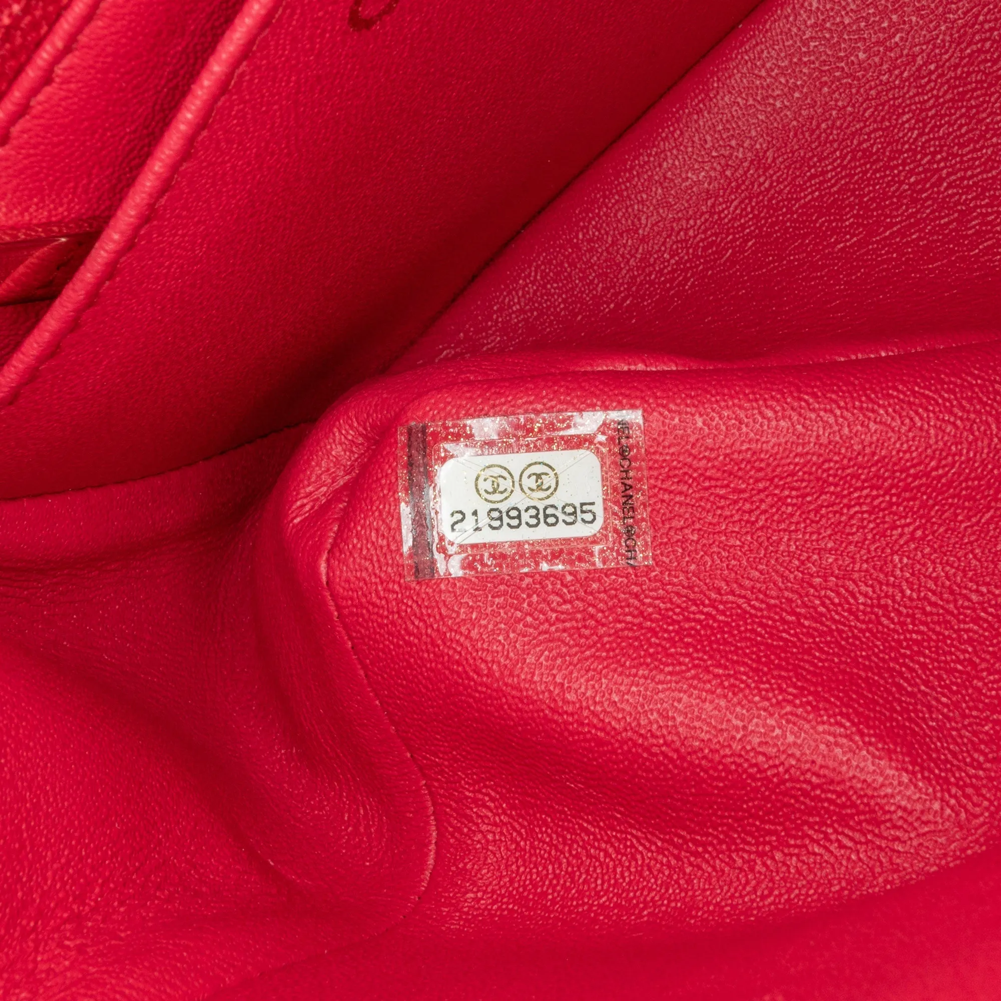 CHANEL Mini Square Classic Lambskin Single Flap Red