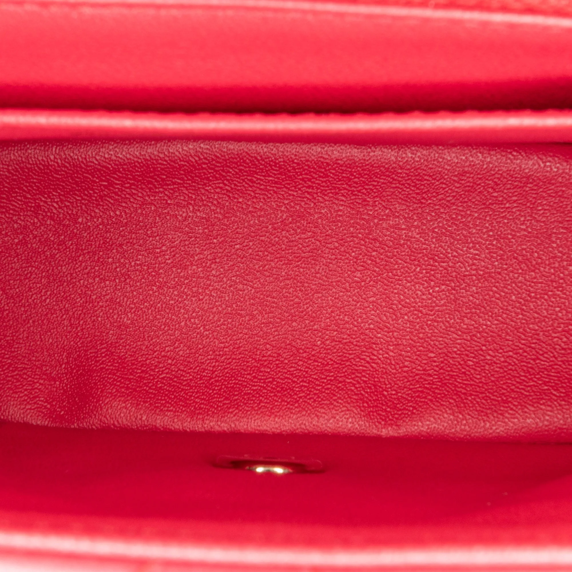 CHANEL Mini Square Classic Lambskin Single Flap Red