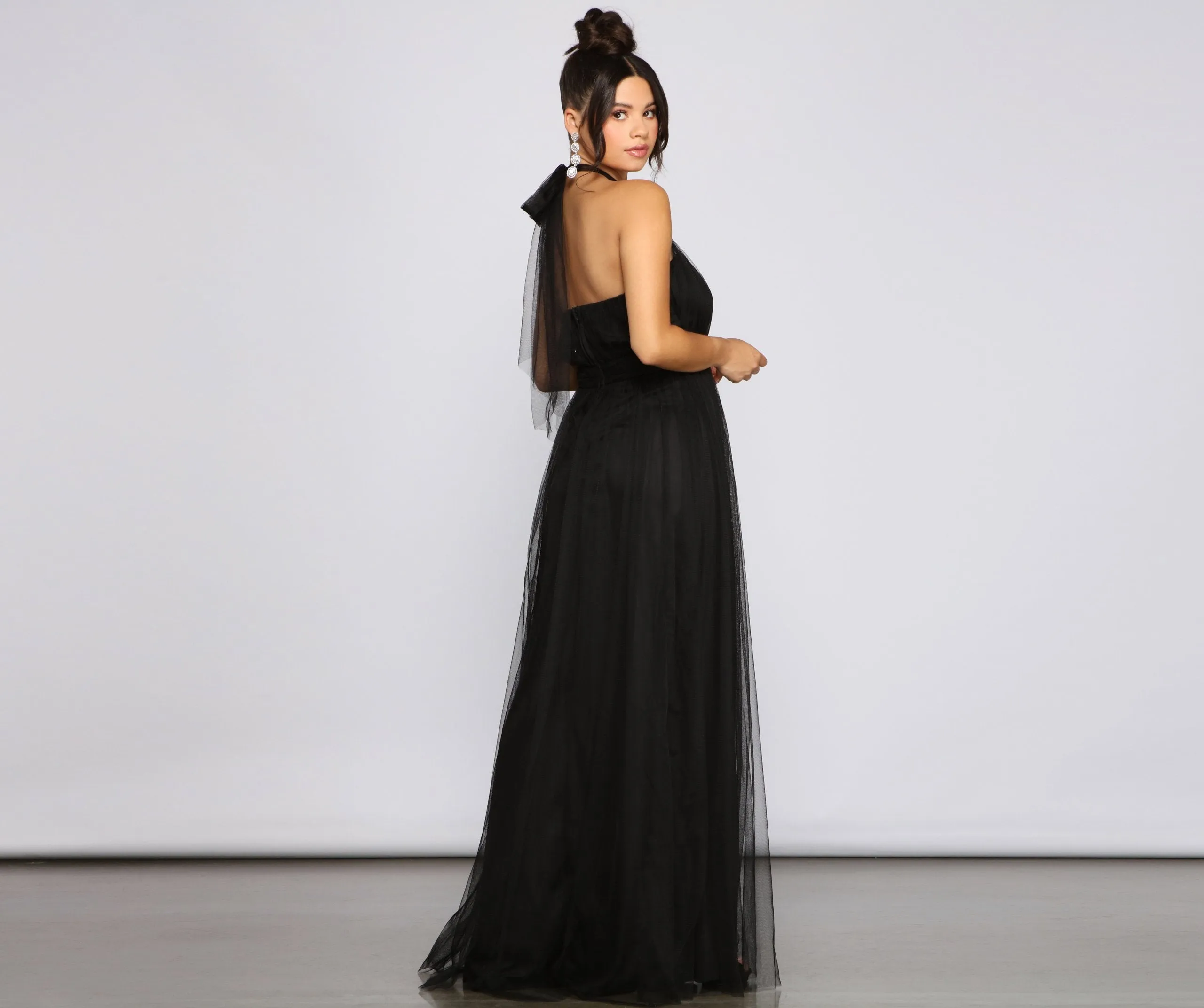 Charlie Formal Double Charming Slit A-Line Dress