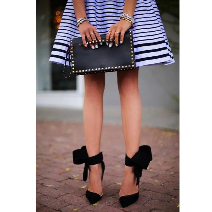 Charming Removable Big Bow High Heel Heels Shoes