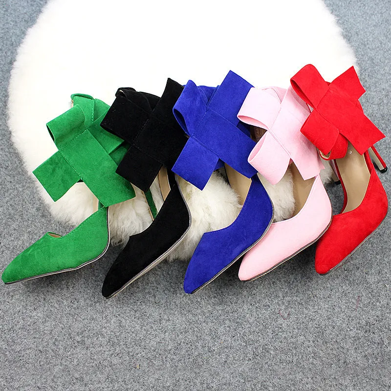 Charming Removable Big Bow High Heel Heels Shoes