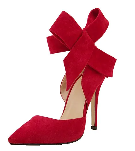 Charming Removable Big Bow High Heel Heels Shoes