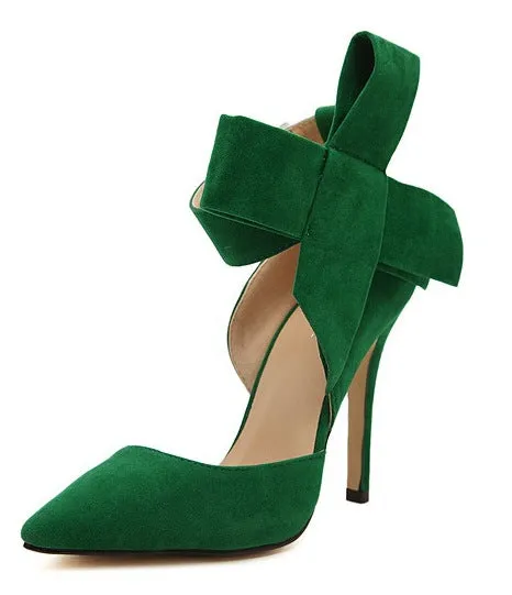 Charming Removable Big Bow High Heel Heels Shoes