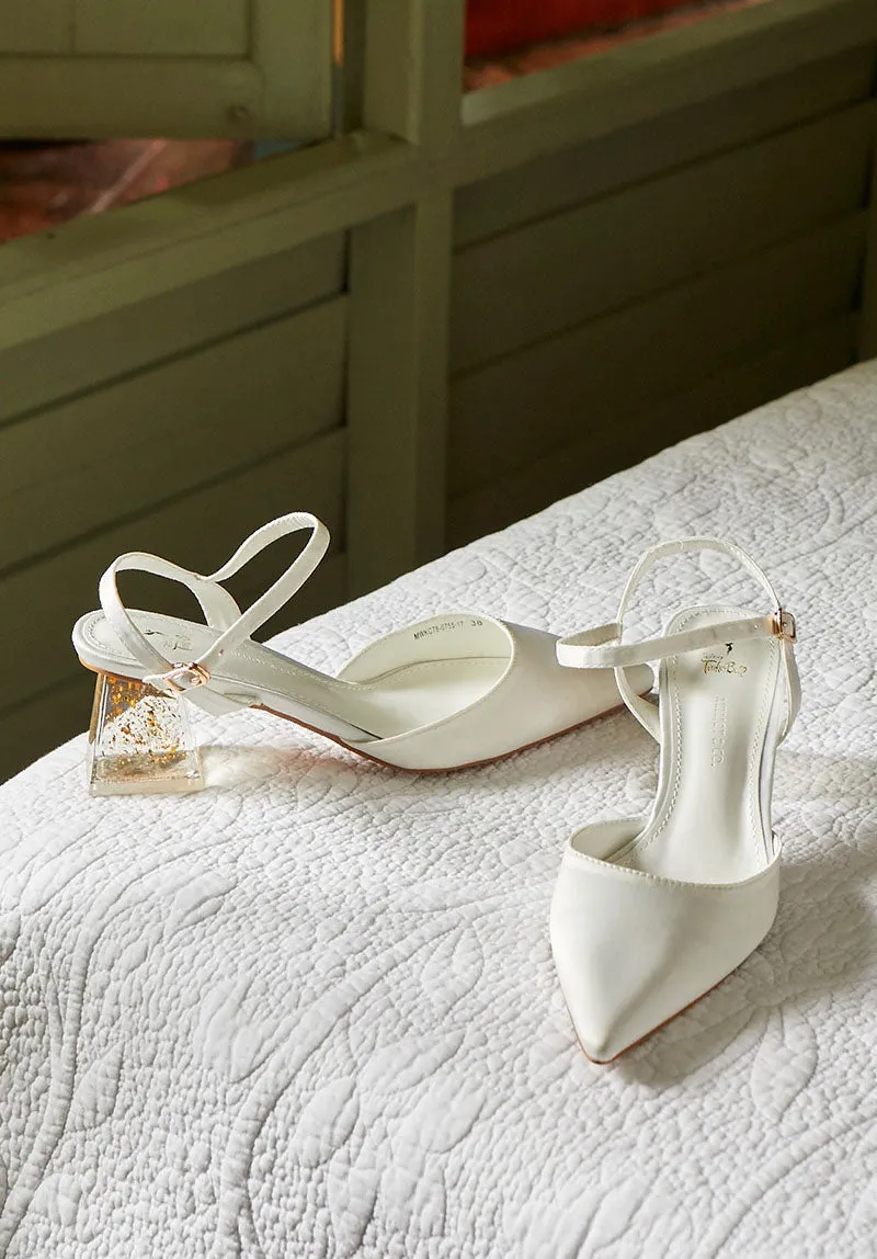 Disney Tinkerbell Charming Little Tink Pointed Toe Heels (White)