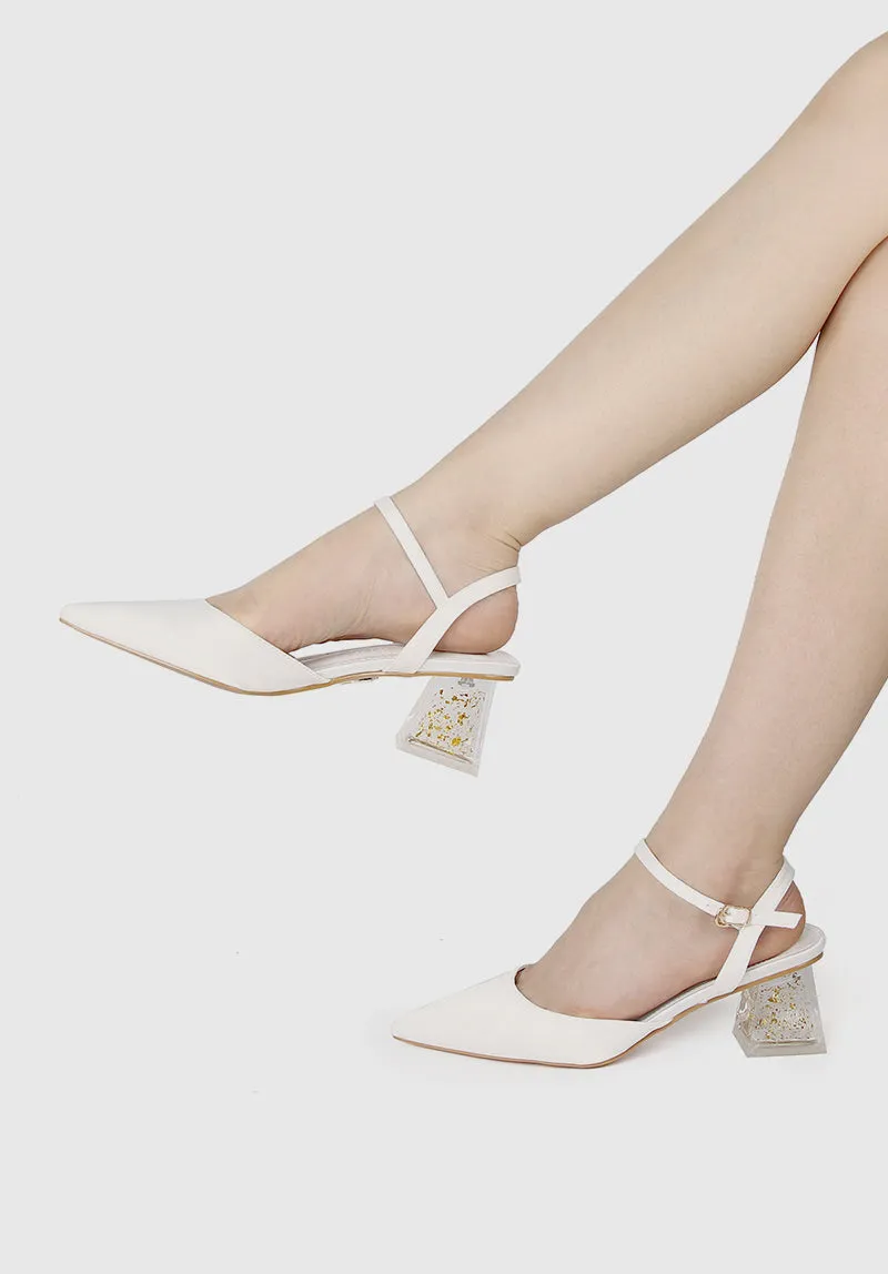 Disney Tinkerbell Charming Little Tink Pointed Toe Heels (White)