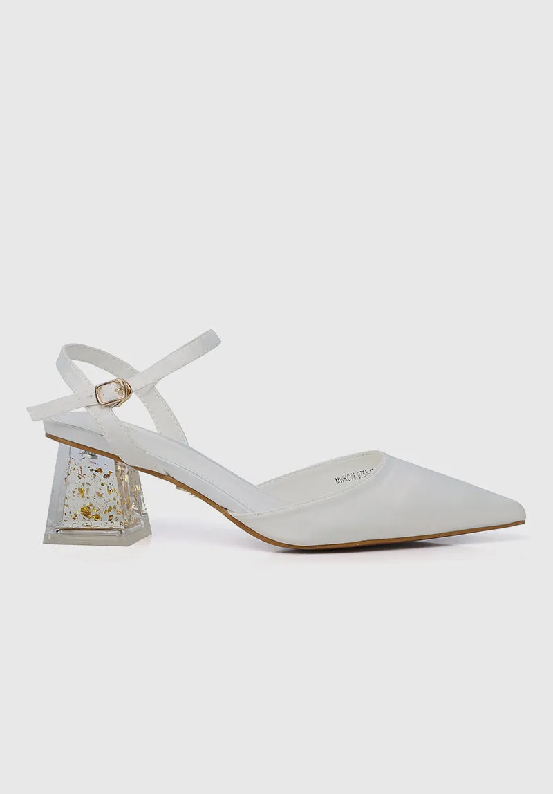 Disney Tinkerbell Charming Little Tink Pointed Toe Heels (White)