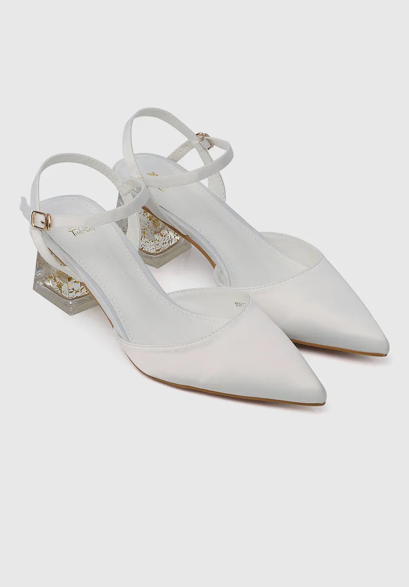 Disney Tinkerbell Charming Little Tink Pointed Toe Heels (White)
