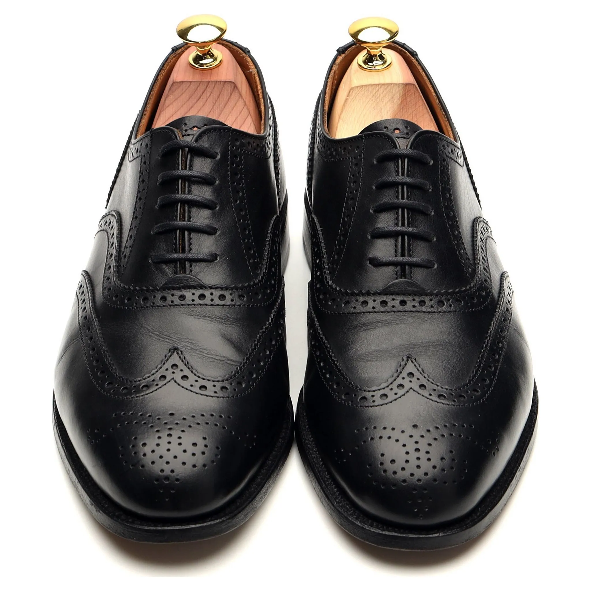 'Epsom' Black Leather Oxford Brogues UK 7