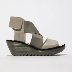 Fly London Women's YUBA385FLY Leather Crossover Sandals Silver
