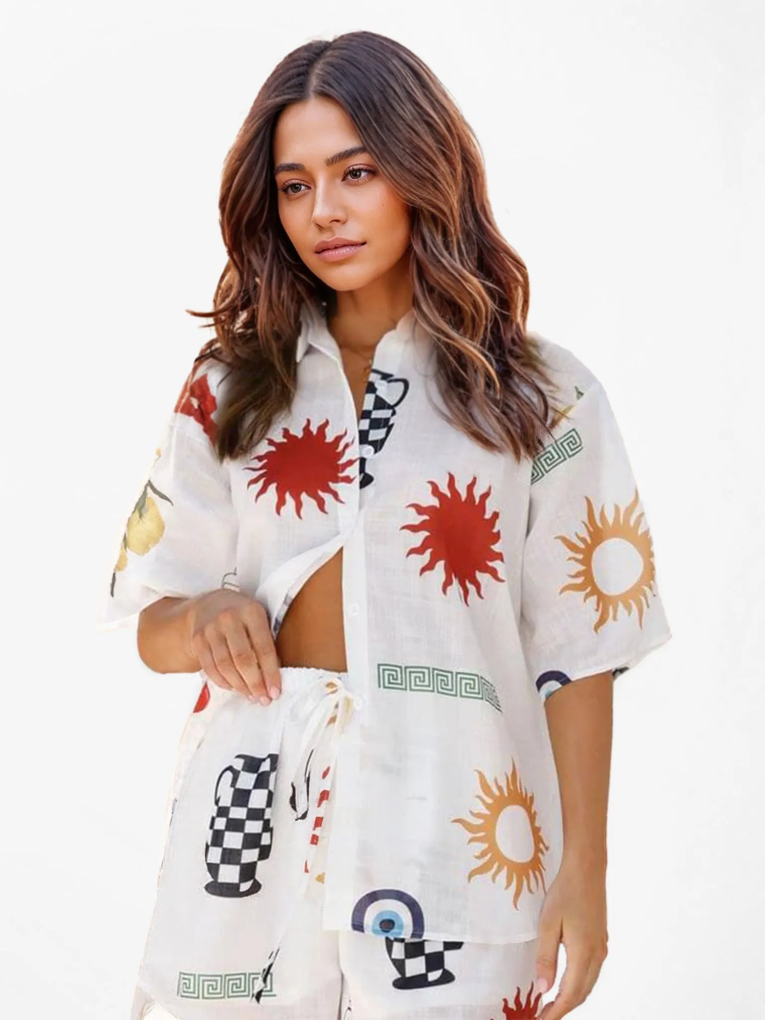 Geometric Print Two-Piece Set