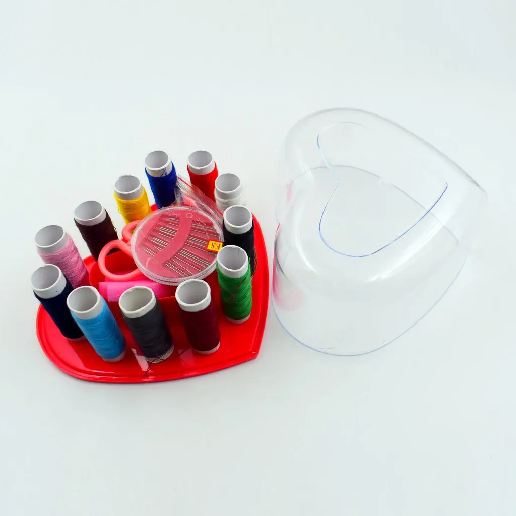 Heart-Shaped Sewing Box Multi-Functional Convenient Sewing Tools - H02640