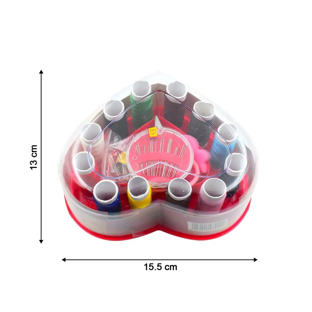 Heart-Shaped Sewing Box Multi-Functional Convenient Sewing Tools - H02640