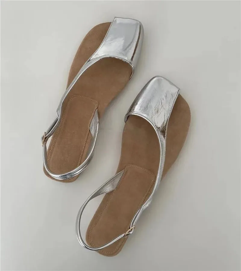 Irregular Peep-Toe Gladiator Sandals – Women's Flat Summer Shoes