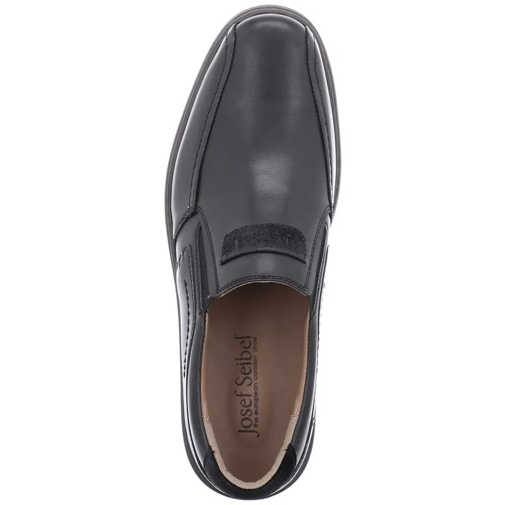Josef Seibel Alastair 03 Mens Black Leather Wide Fit Slip On Dress Shoes