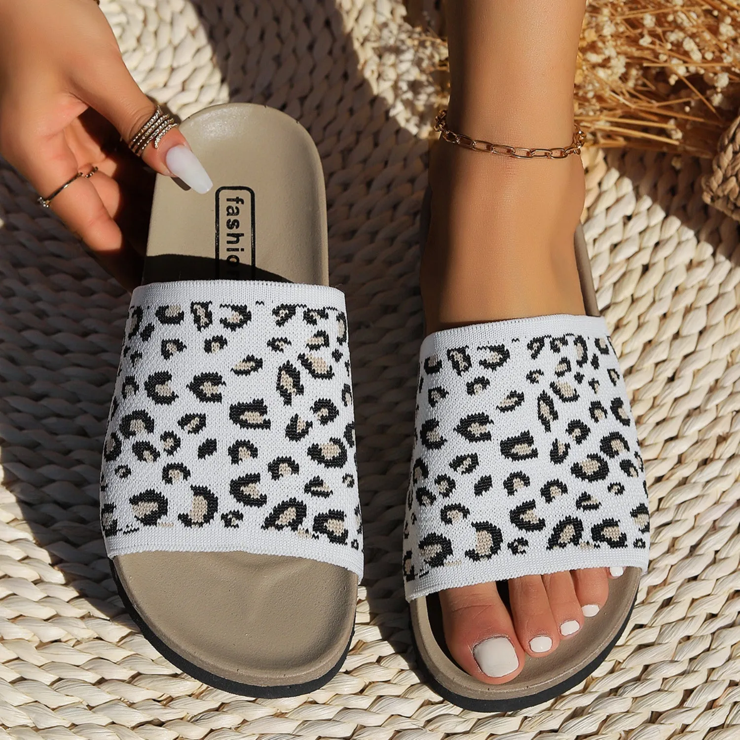 Leopard Print Open Toe Sandals (3 Colors)