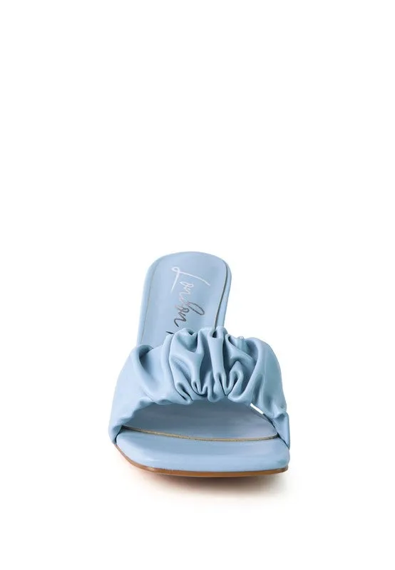 London Rag Blue Rebel Spool Heel Ruched Sandals
