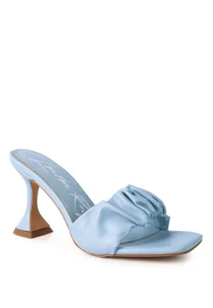 London Rag Blue Rebel Spool Heel Ruched Sandals
