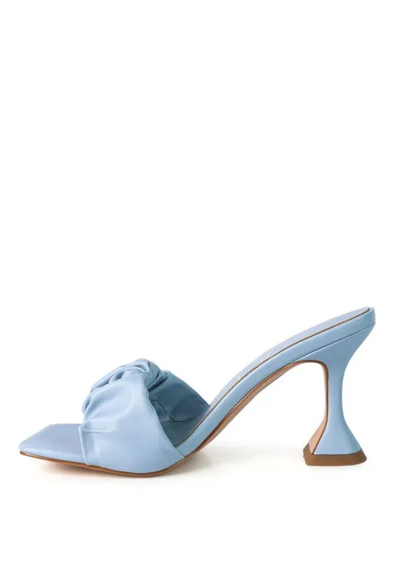London Rag Blue Rebel Spool Heel Ruched Sandals