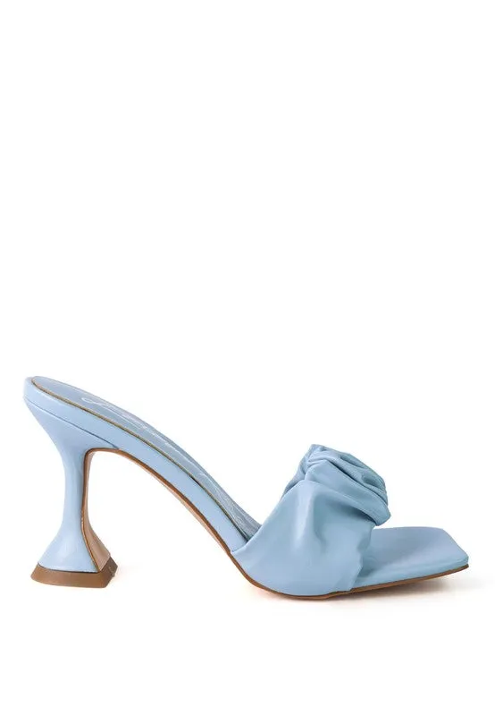London Rag Blue Rebel Spool Heel Ruched Sandals
