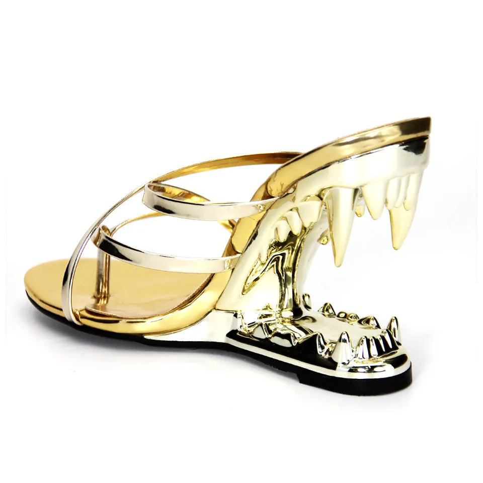 Misaligned Teeth and Women's Cross Strap Wedge Sandals