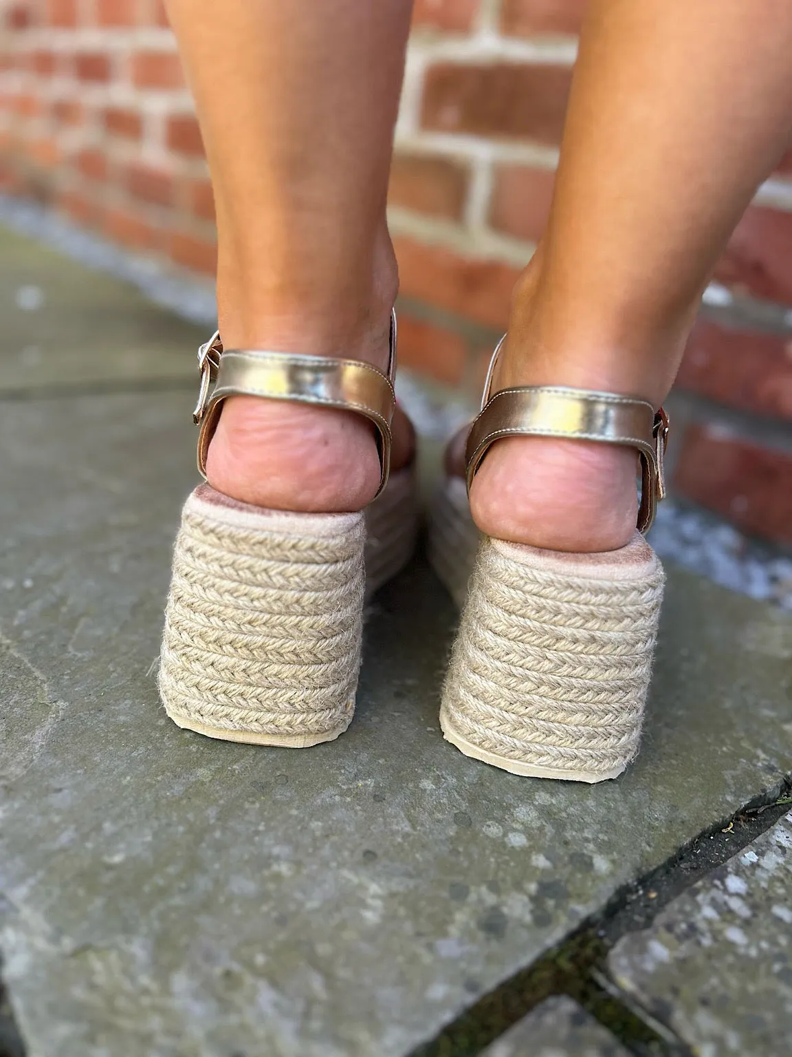Multicolour Metallic Wedge Sandals