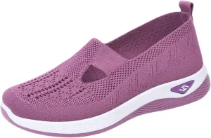Orthopedic Shoes for Women Slip On Sneakers Breathable Soft Sole Diabetic Walking Shoes Comfort Non Slip Work Sneakers Lightweight Wide Width Soft Sole Arch Support Non-Slip Shoe