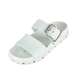 Prada White Rubber Double Strap Slide Sandals Size US 6 | EU 36