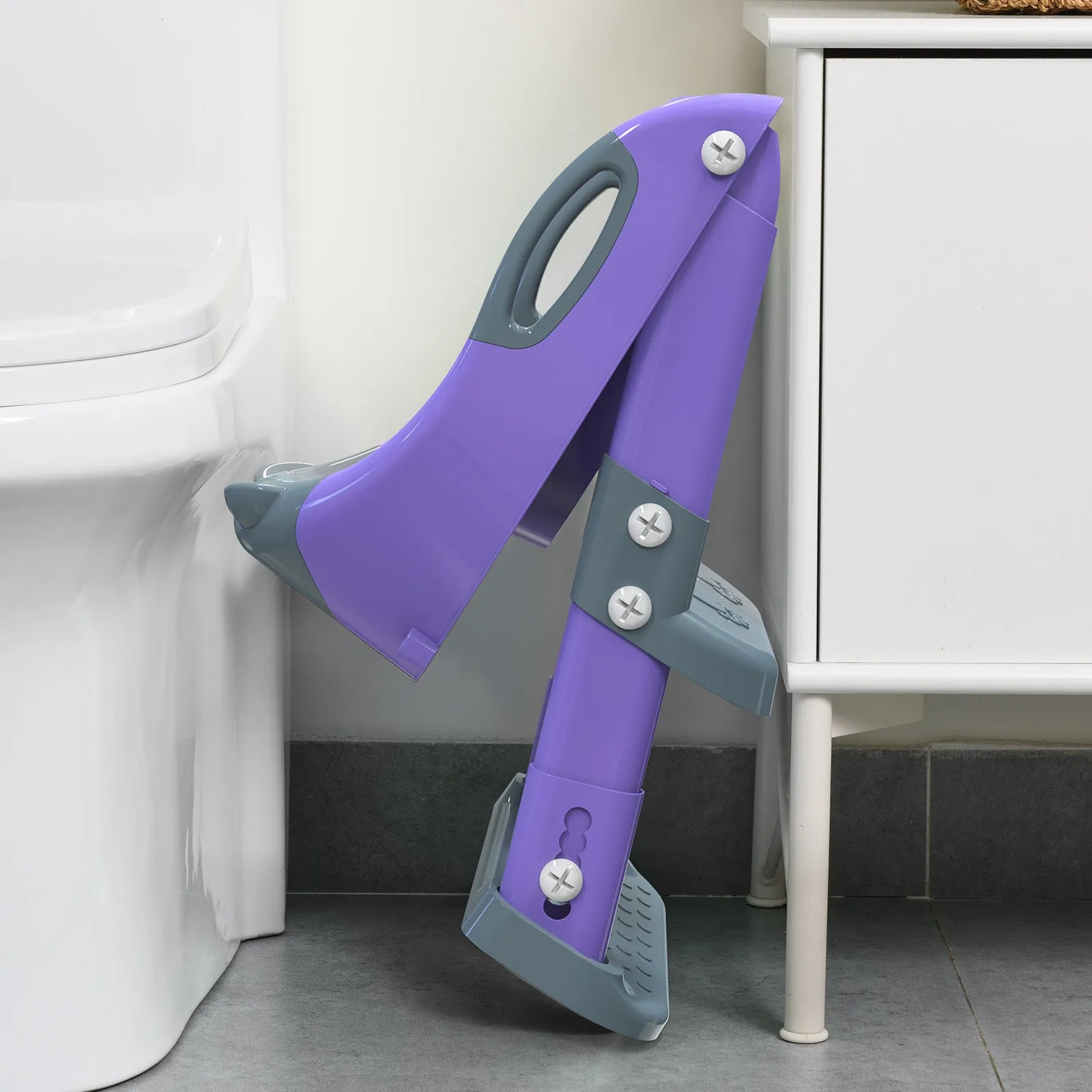 Purple 8839 Potty Training Seat Double Pedal Ladder