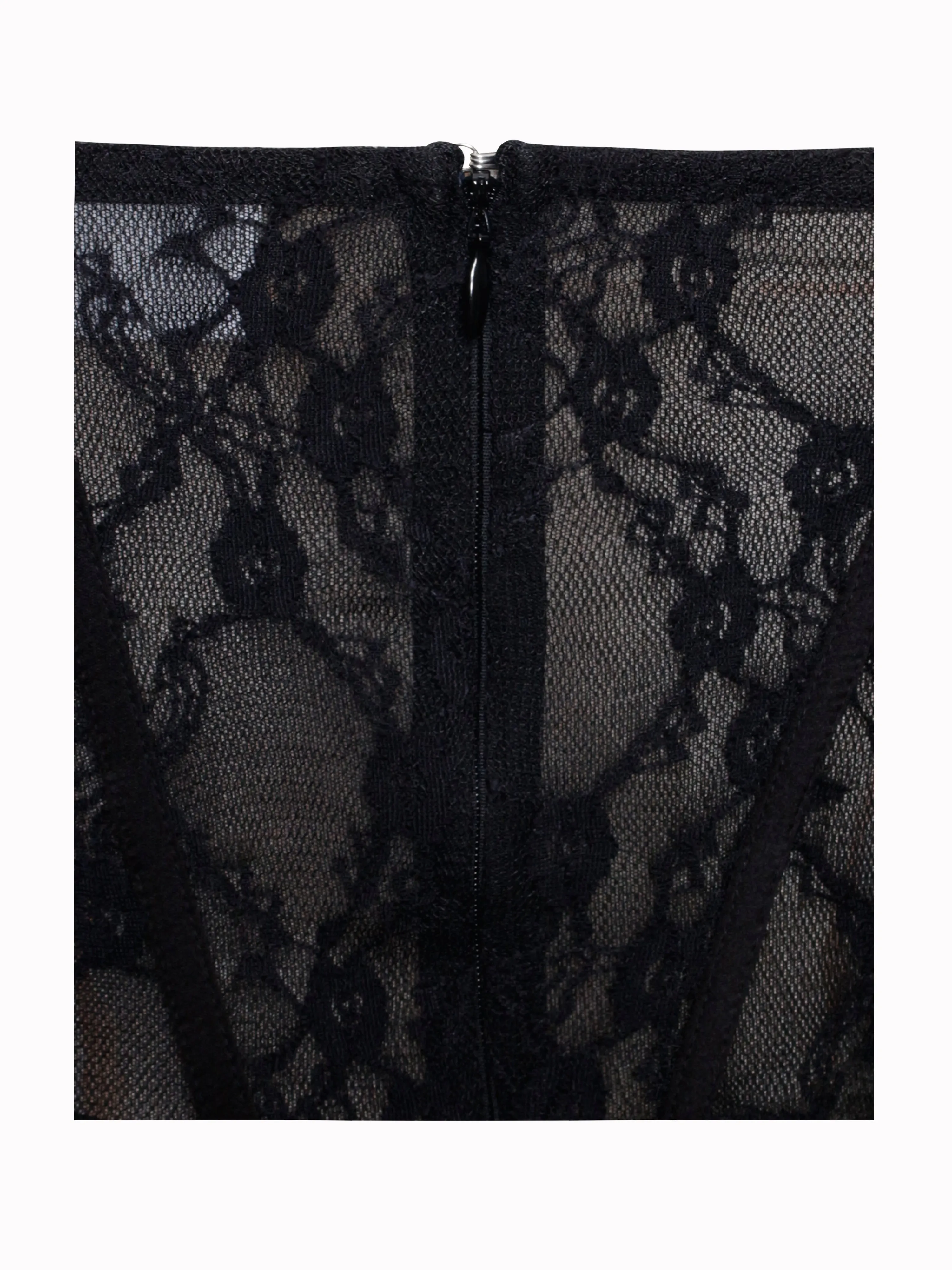 Quennell Black Lace Charming Corset Maxi Dress