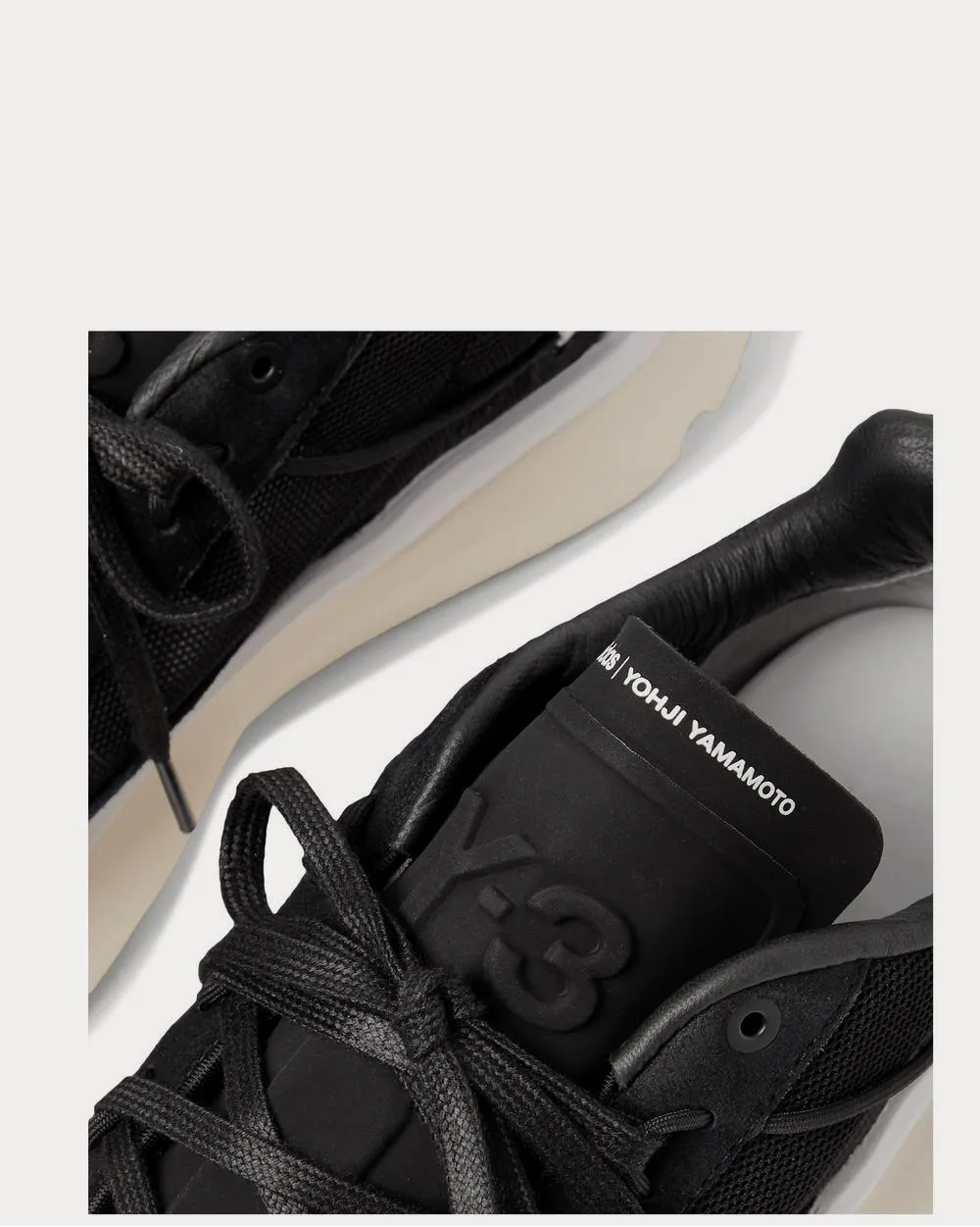 Shiku Run Leather and Suede-Trimmed Mesh  Black low top sneakers