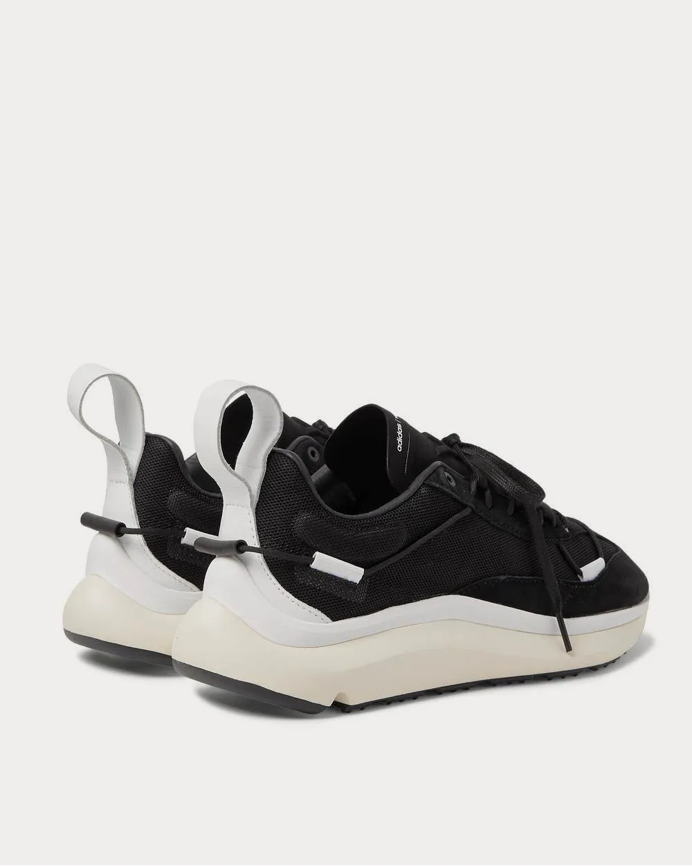 Shiku Run Leather and Suede-Trimmed Mesh  Black low top sneakers