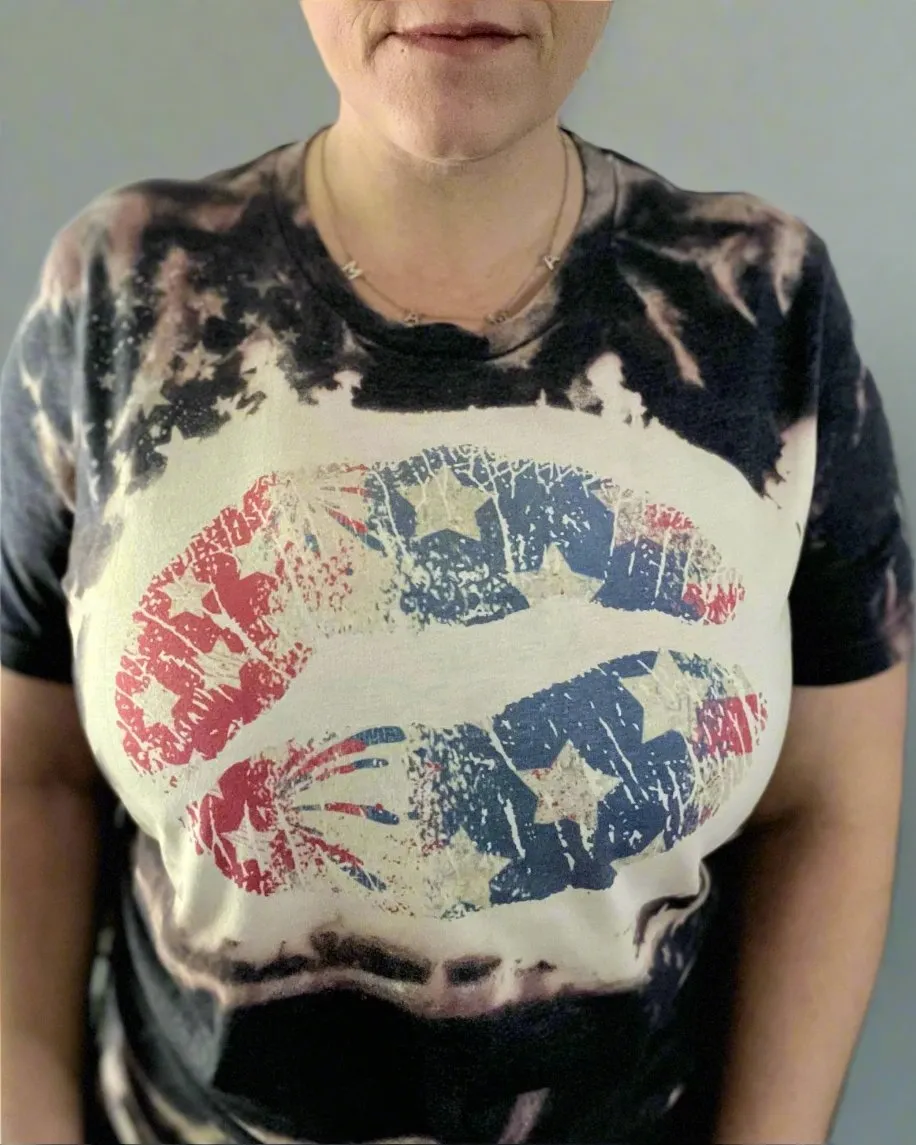 star spangled lips | bleached t-shirt
