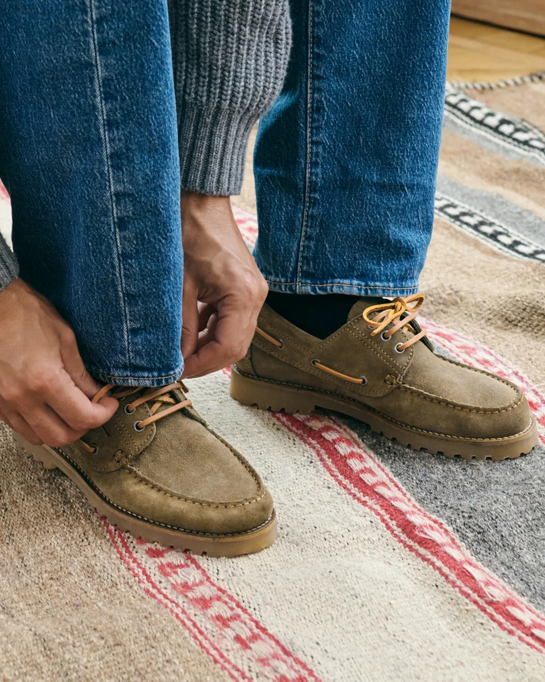 Suede Field Moccassins - R41KV - Hamptons Kaki Green