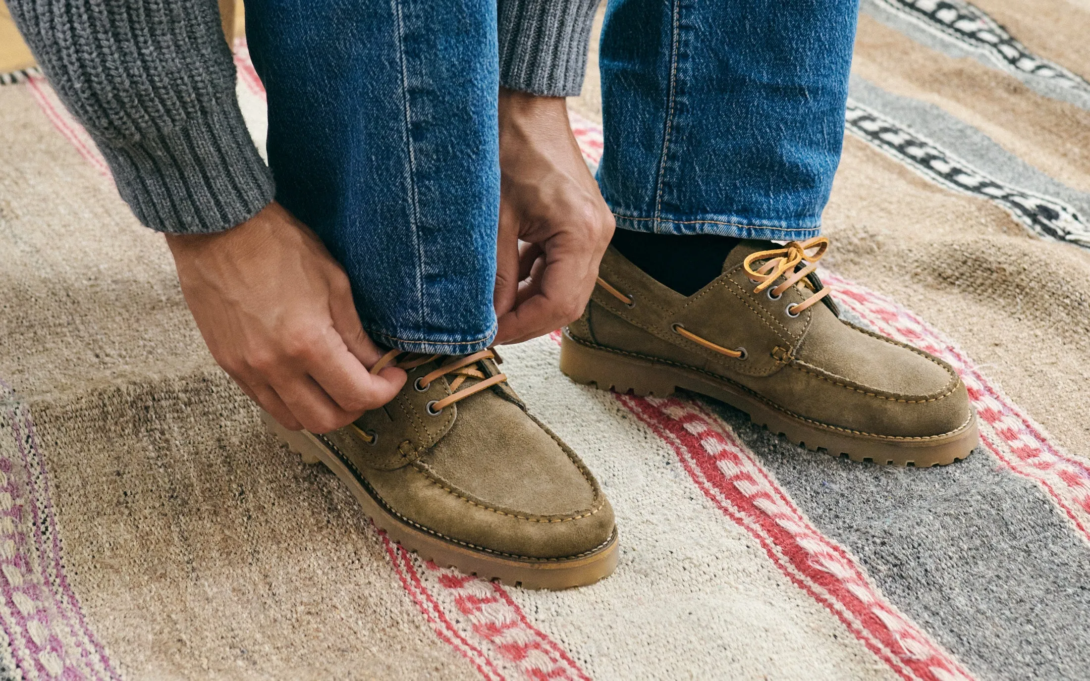 Suede Field Moccassins - R41KV - Hamptons Kaki Green